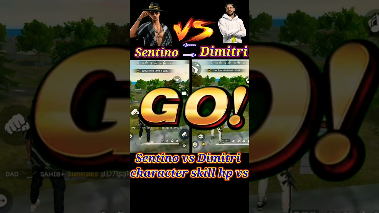 Sentino vs Dimitri character skill hp in 