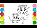 Ballerina cappuccino draw together,easy drawing, painting and Coloring drawing for kids and toddlers