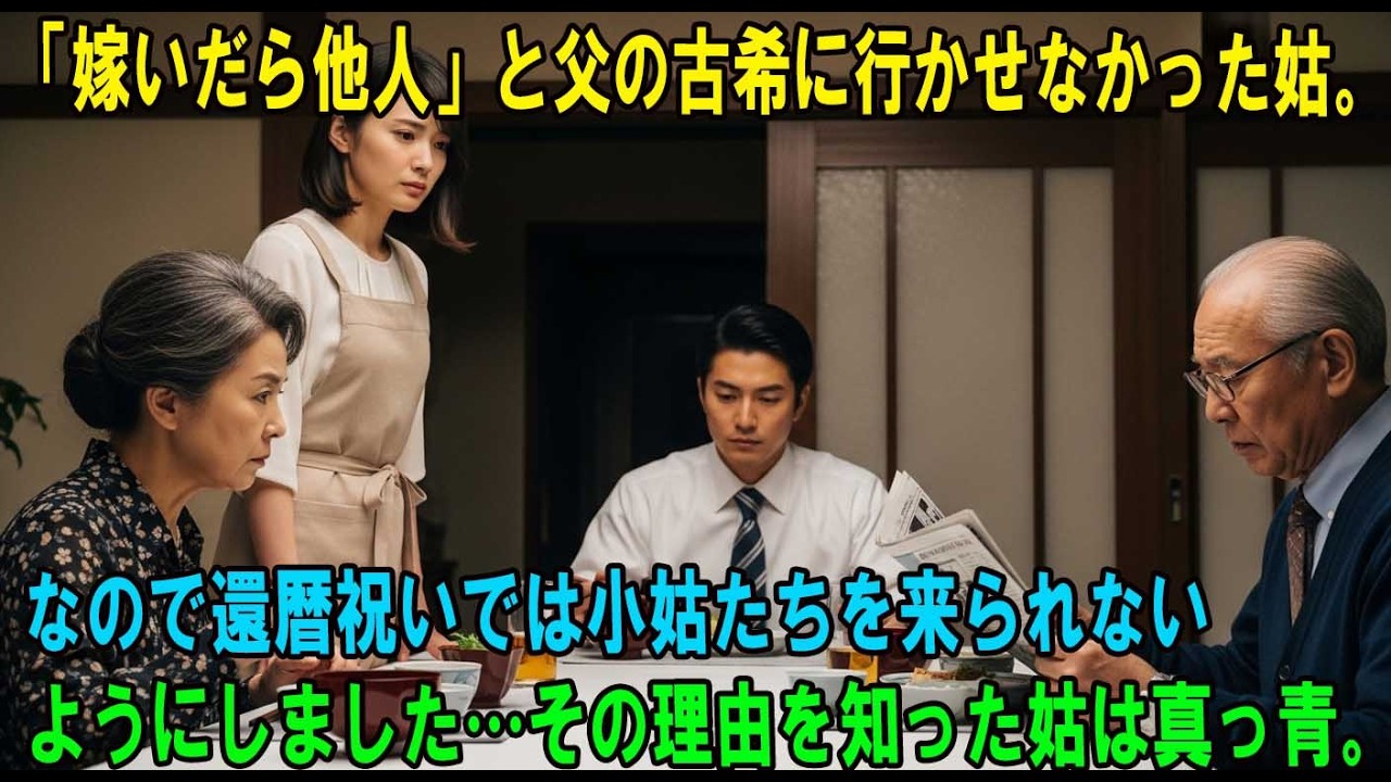 「嫁いだら他人」と父の古希に行かせなかった姑。なので還暦祝いでは小姑たちを来られないようにしました…その理由を知った姑は真っ青。