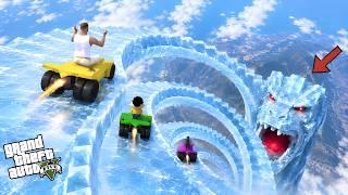SHINCHAN & FRANKLIN TRIED COOL & FUN ICE MEGA RAMP | Audi Q5 screenshot 1