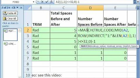 Excel Magic Trick 468: Count Spaces at Beginning & End of Text String (Array Formula)