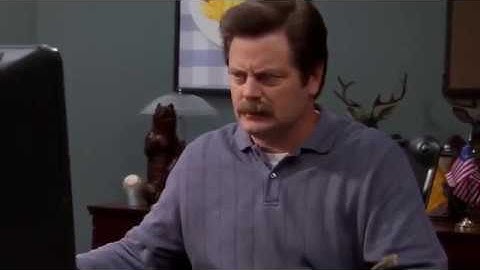 Ron Swanson Throws Out His Computer
