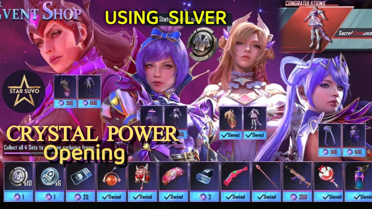 ✨8 Mythic Crystal Power Lucky Spin Opening | BGMI. 