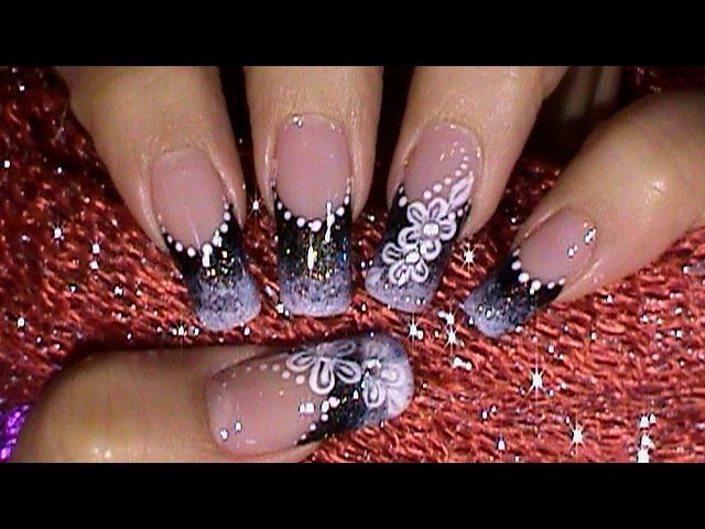 Pink Snake Skin and Flowers Design with Hot Pink Rhinestones Nail Art  Tutorial 