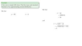 The Normal Approximation to the Binomial