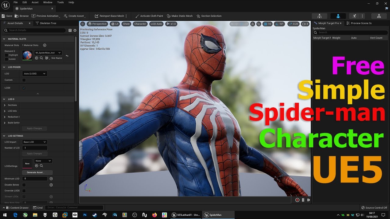 Free Simple Spider-man Character for Unreal Engine 5 - YouTube