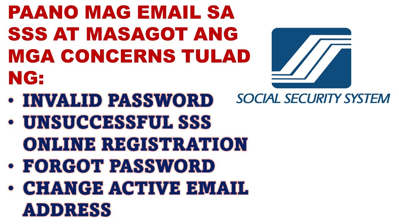 PAANO MAG EMAIL SA SSS PARA SA CONCERNS RELATED TO SSS ONLINE