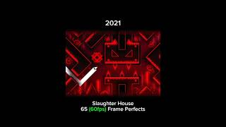 Frame perfects of the Hardest Levels Of Every Year In GD #geometrydash #shorts #viral