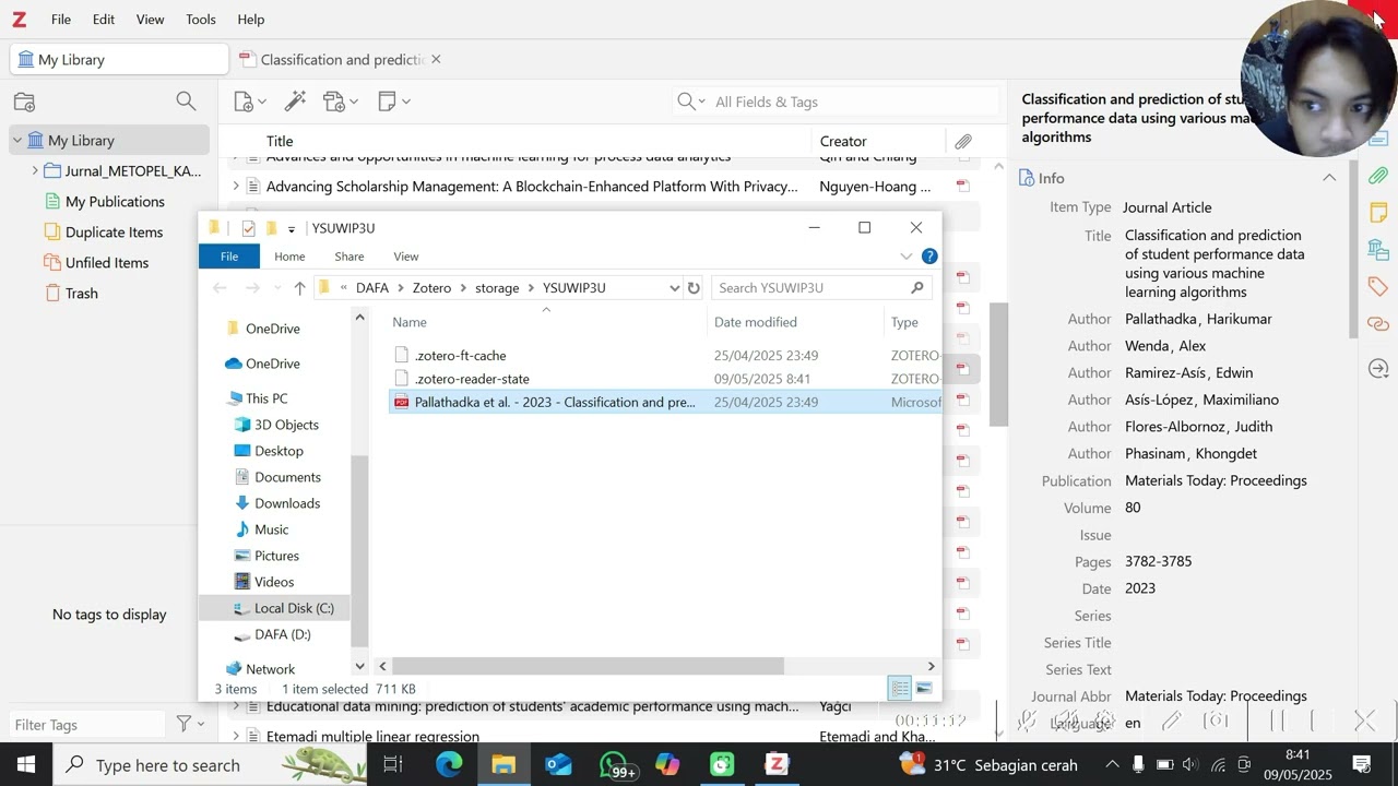 Review Paper  #DAY7 : Classification and Prediction of Student Performance  Data Using Various MLA