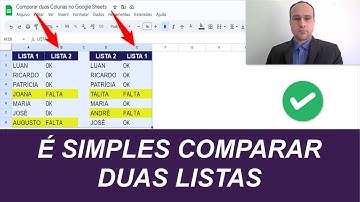 Como Comparar DUAS COLUNAS no Google Sheets - Duas Listas