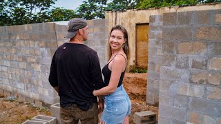 BUILDING MASSIVE BLOCK WALL WITH NO EXPERIENCE ON OUR ABANDONED PROPERTY