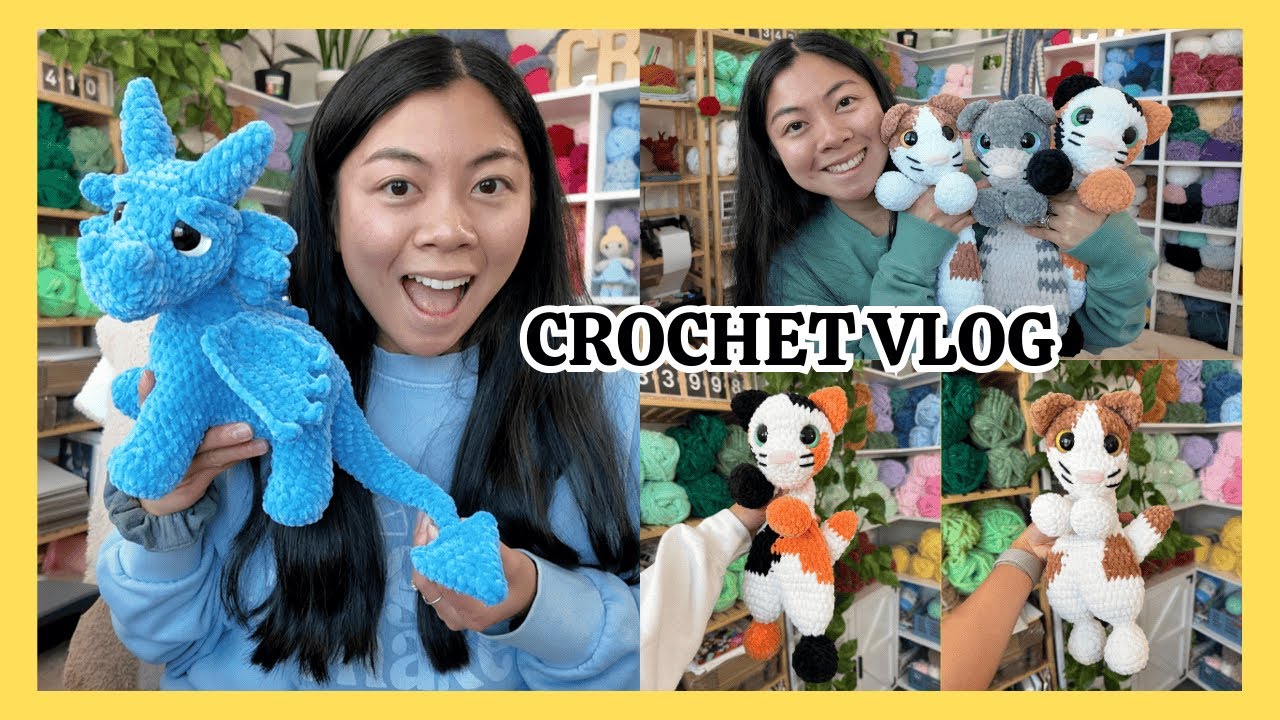 Designing My New Favorite Pattern of 2025?! 🧶 Dragons, Cats, & Crochet / Chatty Crochet Studio Vlog