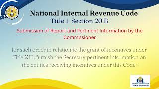 NIRC Title 1 Section 20 B