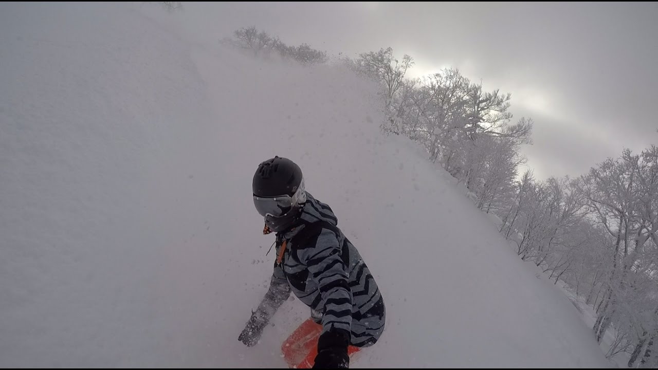 Snowboarding Powder Run Kiroro Resort Hokkaido Japan 21 February 2017