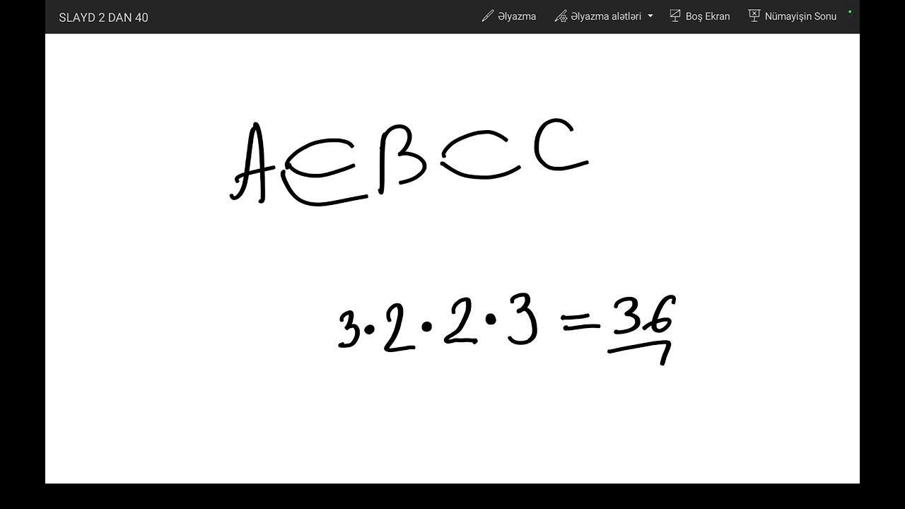 Birləşmələr nəzəriyyəsi.Saymanın əsas prinsipləri.Permutasiya.Kombinezon.Nəzəriyyə izahı.N-1