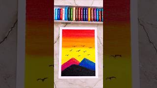 Details Easy Sunset Mountain Scenery Drawing with Oil Pastels 🌅🏔️ | Easy Landscape Drawing | #shorts Update
