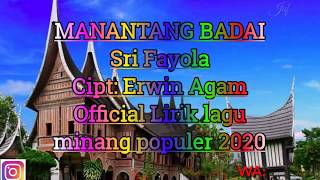 Sri Fayola - MANANTANG BADAI - ( official lirik music ) Lagu minang populer 2020 terbaru