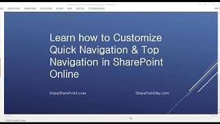 Customize SharePoint Online left navigation or quick launch and top navigation