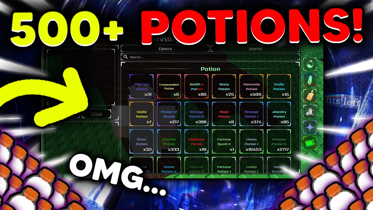 (LIVE) USING 500 POTIONS FOR INSANE GLOBALS! | Sol's RNG