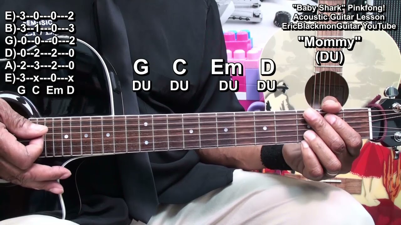 BABY SHARK Pinkfong! Acoustic Guitar Lesson 