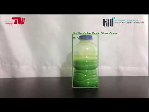 Bottle and Cup Detection with YOLOv3 and Color and Liquid Level Detection with Image Processing