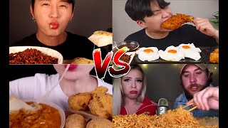 mukbang eating spicy noodles challenge️?