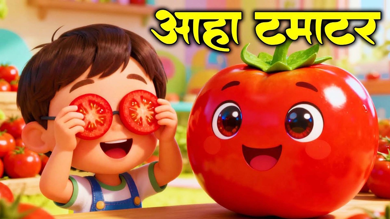 आहा टमाटर - Aaha Tamatar Bade Mazedar | Hindi Nursery Rhymes And Kids Song |  