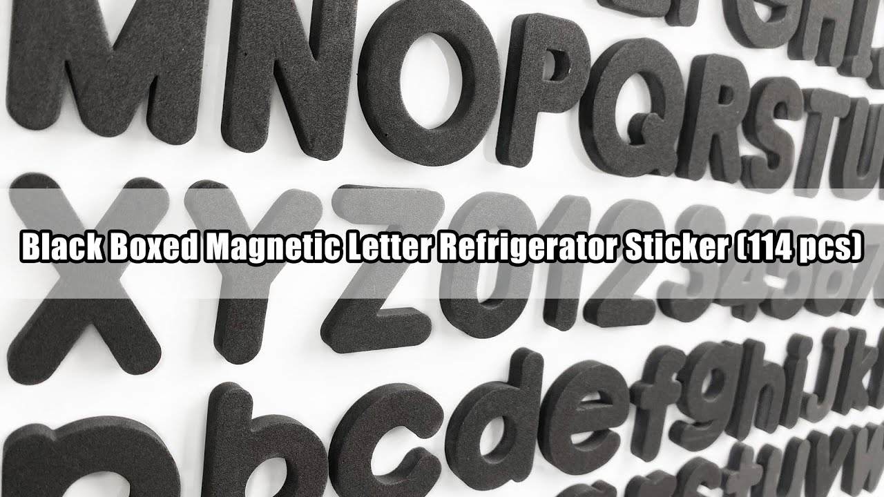 Black magnetic boxed letters 114pcs - YouTube