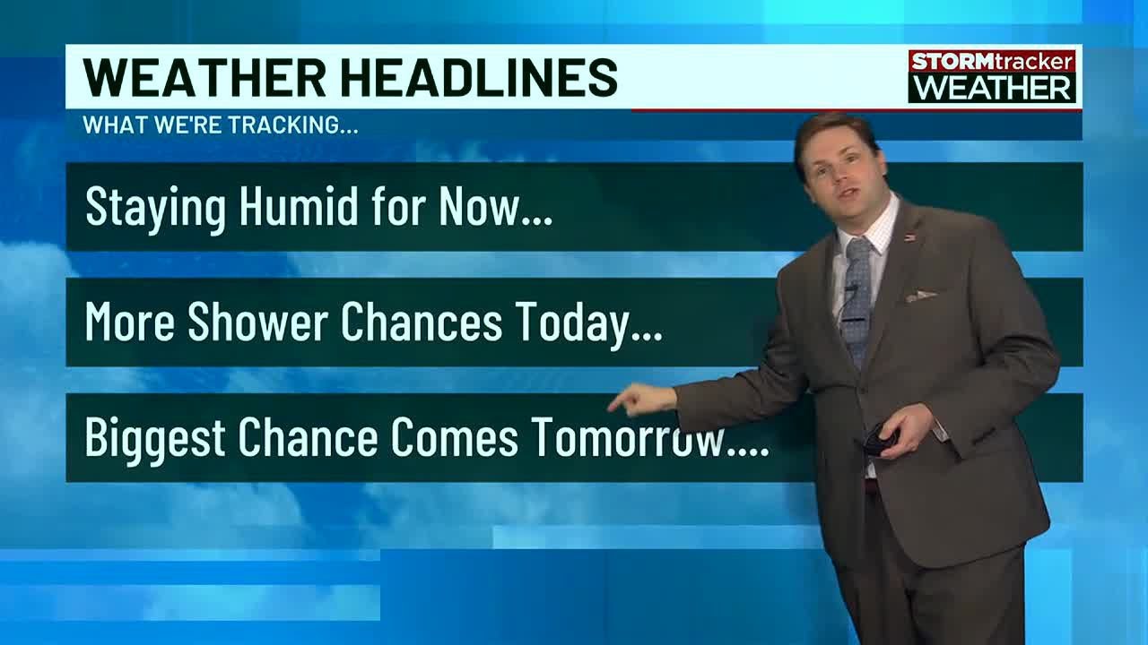 More shower chances today - YouTube