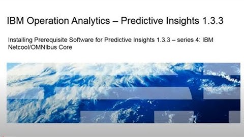 IBM Predictive Insights - Installing Prerequisite Software for Predictive Insights 1.3.3 – series...