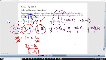 Alg2 Chapter 7-5b Solving Rational Equations - Lesson Video 1
