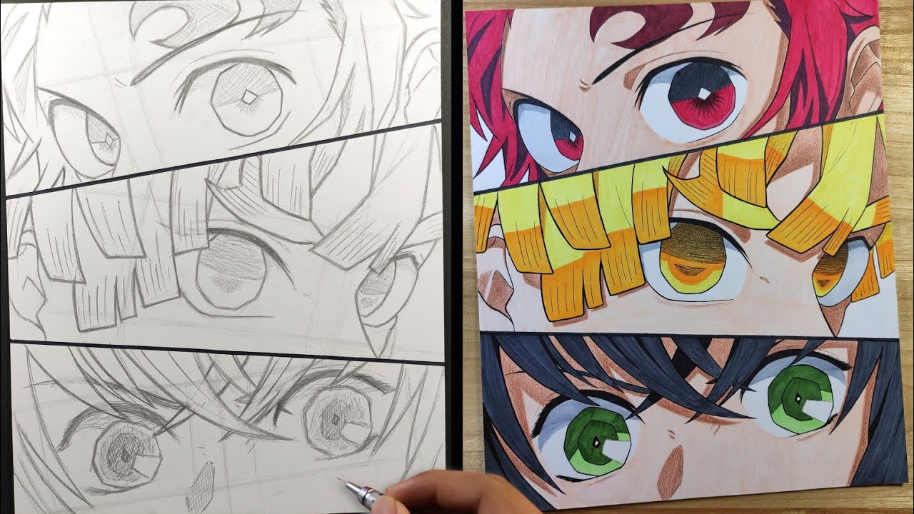 Como desenhar o Zenitsu e Inosuke vs Daki (Demon Slayer) TUTORIAL AVANÇADO  