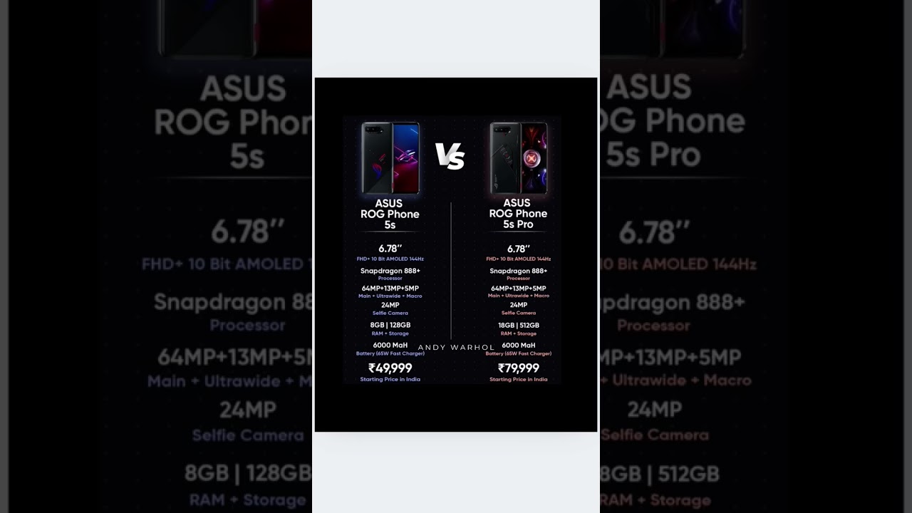 Asus Rog phone 5s and Asus Rog phone 5s pro comparison 👍