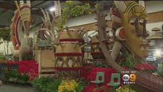 Final Preparations Complete On Rose Parade Floats