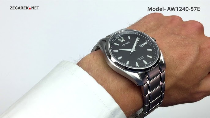 Men\'s Citizen Eco Drive Titanium Dress Watch AW1240 57L - YouTube