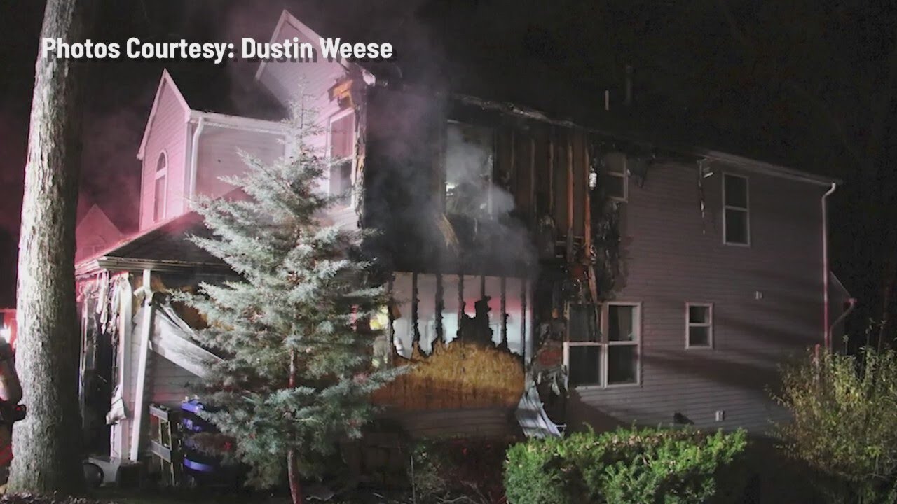 Crews battle house fire in Dauphin County - YouTube