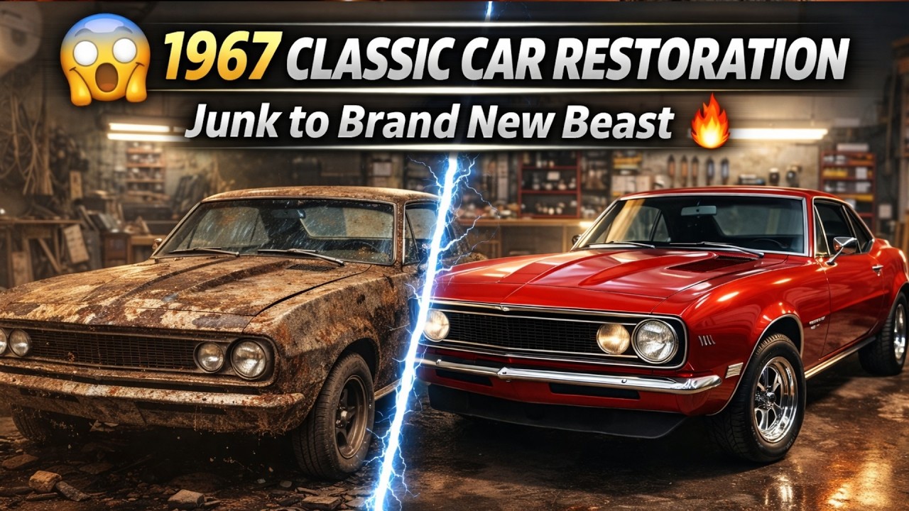 😱 1967 CLASSIC CAR RESTORATION | Junk to Brand New Beast 🔥| part 1 |