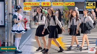 4k hdr japan travel 2024 | Walk in Shinjuku新宿Tokyo Japan |  Relaxing Natural City ambience