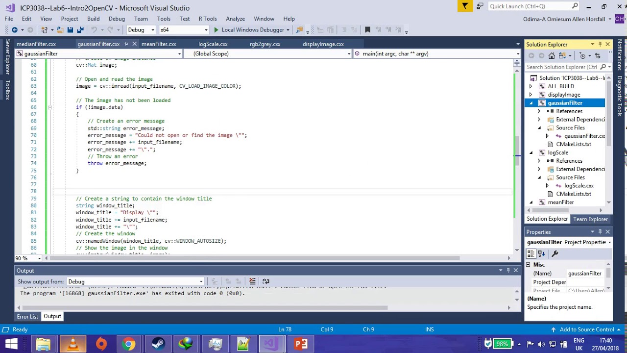 Applying the Gaussian filter - YouTube