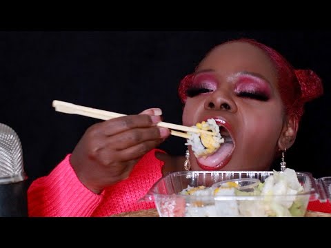 Mango Sushi With Wasabi ASMR Eating Sounds [Japanese Style]