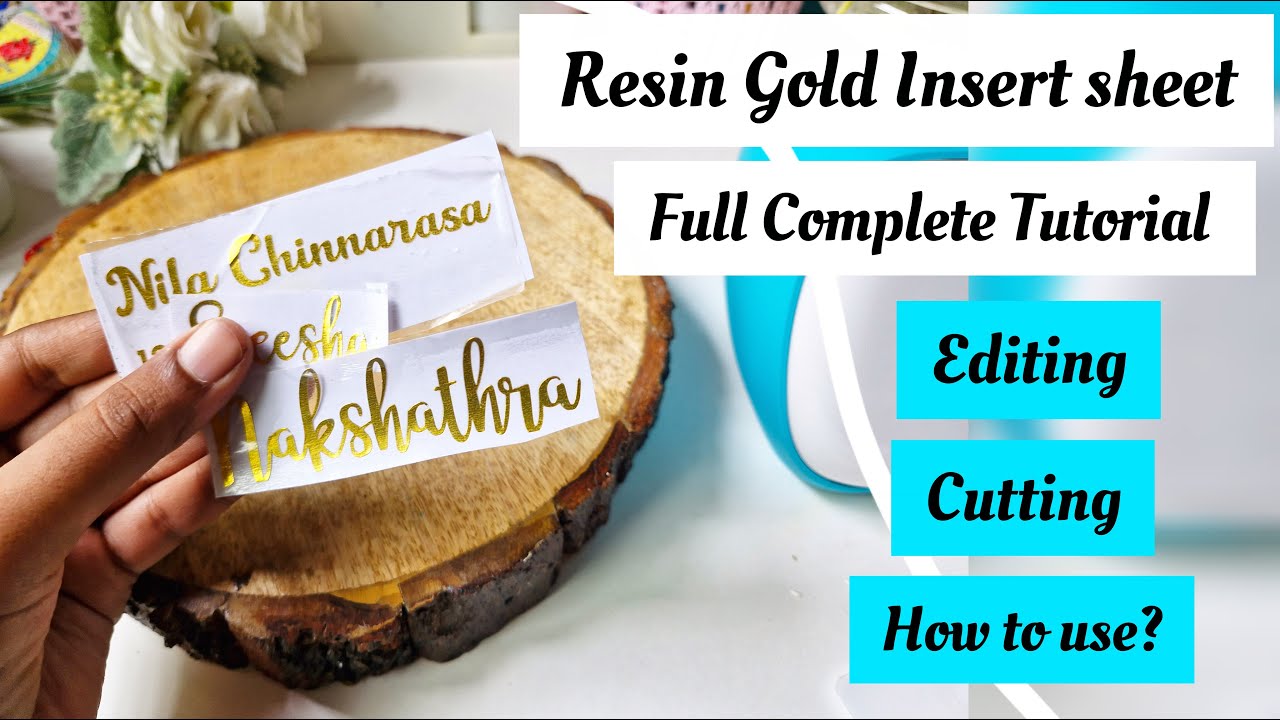 How I Edit and Cut my Gold Vinyl Sticker for my Resin Projects | Resin art insert sheet in Tamil