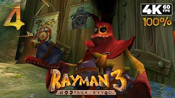 Rayman 3: Hoodlum Havoc (PC) - 4K60 Walkthrough (100% Score) Part 4 - Clearleaf Forest