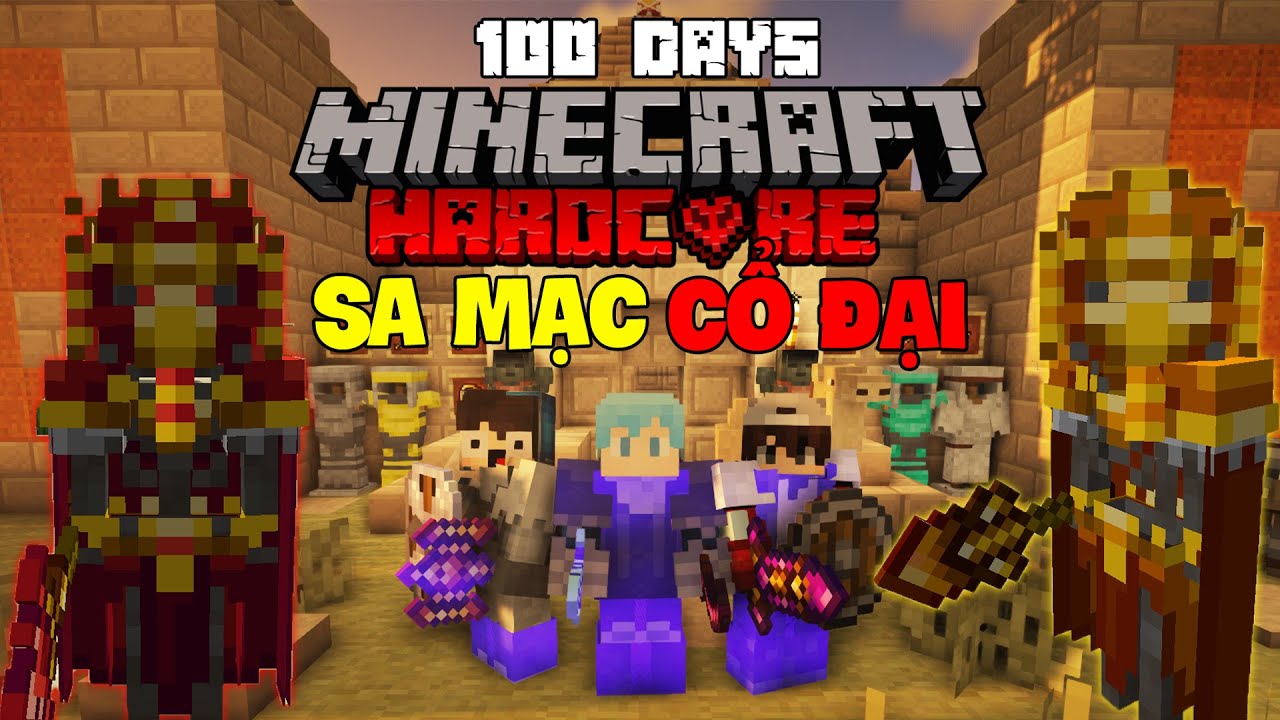 MÌNH CÙNG MONSTERR VÀ KIENRIC SINH TỒN 100 NGÀY TRONG MINECRAFT SA MẠC CỔ ĐẠI SIÊU KHÓ !!