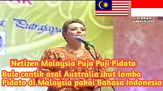 Orang Malaysia Puji Pidato bule cantik Pakai Bahasa Indonesia bukan bahasa malaysia?