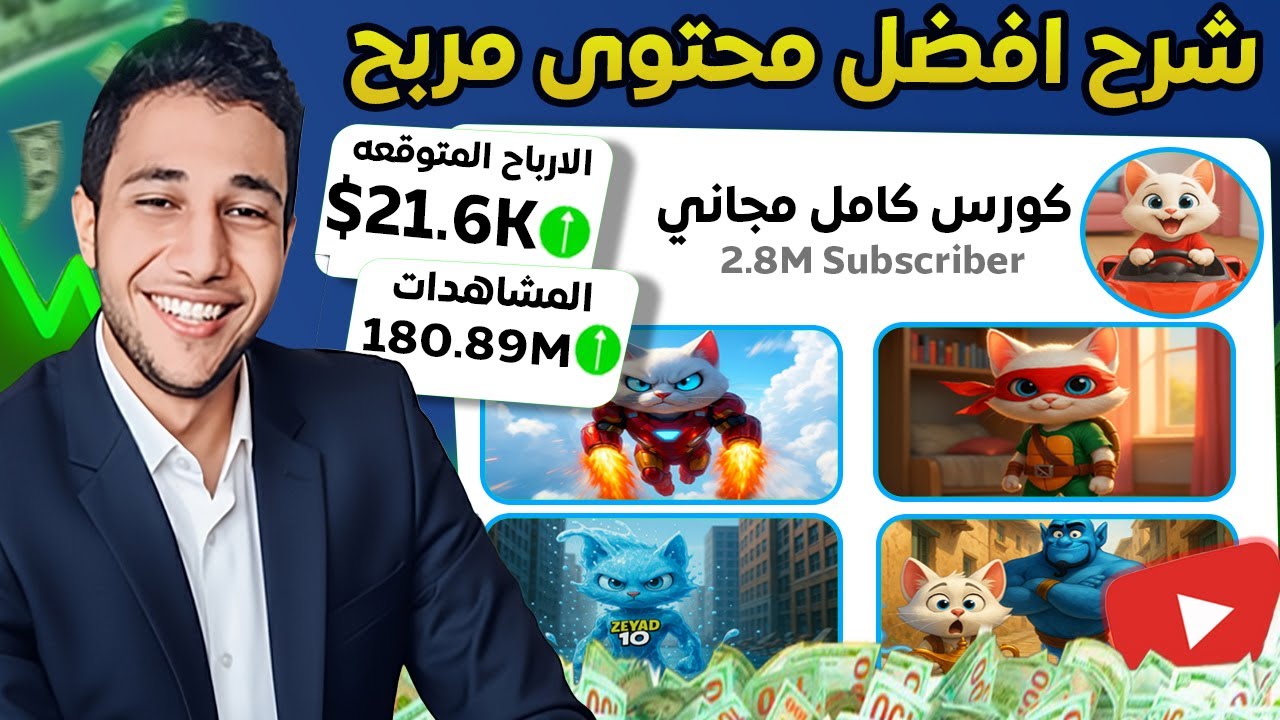 سر نجاح قنوات قصص القطط على يوتيوب بالذكاء الاصطناعي 🐱🔥 | كورس كامل خطوة بخطوة