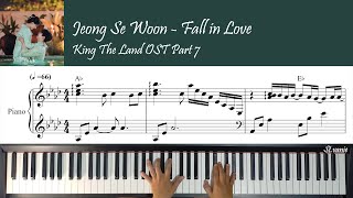 Jeong Sewoon (정세운) - Fall in Love | King The Land 킹더랜드 OST Part 7 Piano Cover + Sheet +Lyric