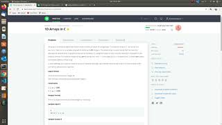 1D array in c solution Hacker rank problem