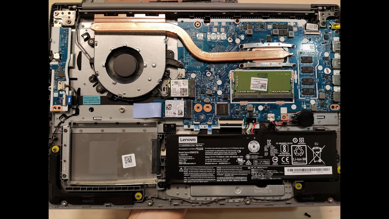 Lenovo IdeaPad S145 disassembly teardown how to upgrade SSD RAM CPU core  i5-1035G4 10nm - escueladeparteras