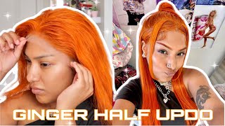 HOW TO: GINGER HALF UPDO ft ossilee hair