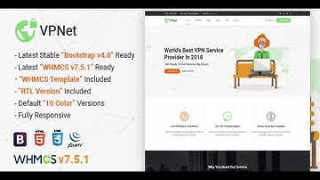VPNet - Multipurpose VPN and Cloud Service Template with WHMCS | Themeforest Website Templates and